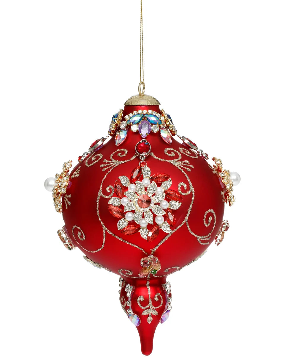 Glob din sticlă Bijuterii Regale Prețioase Extra elegant roșu 20cm