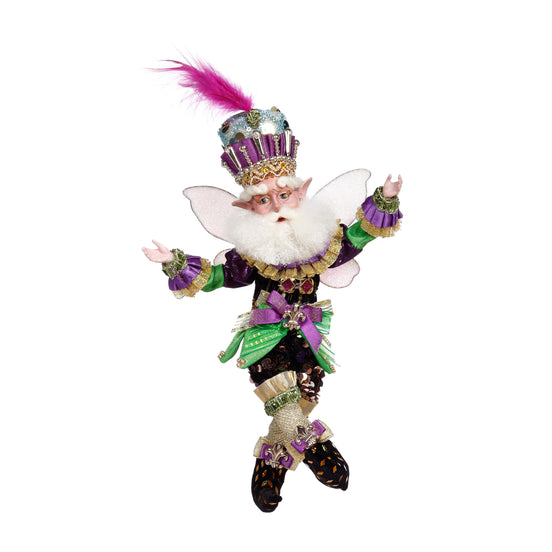 Spiriduș Mardi Gras mov/verde 28,5cm