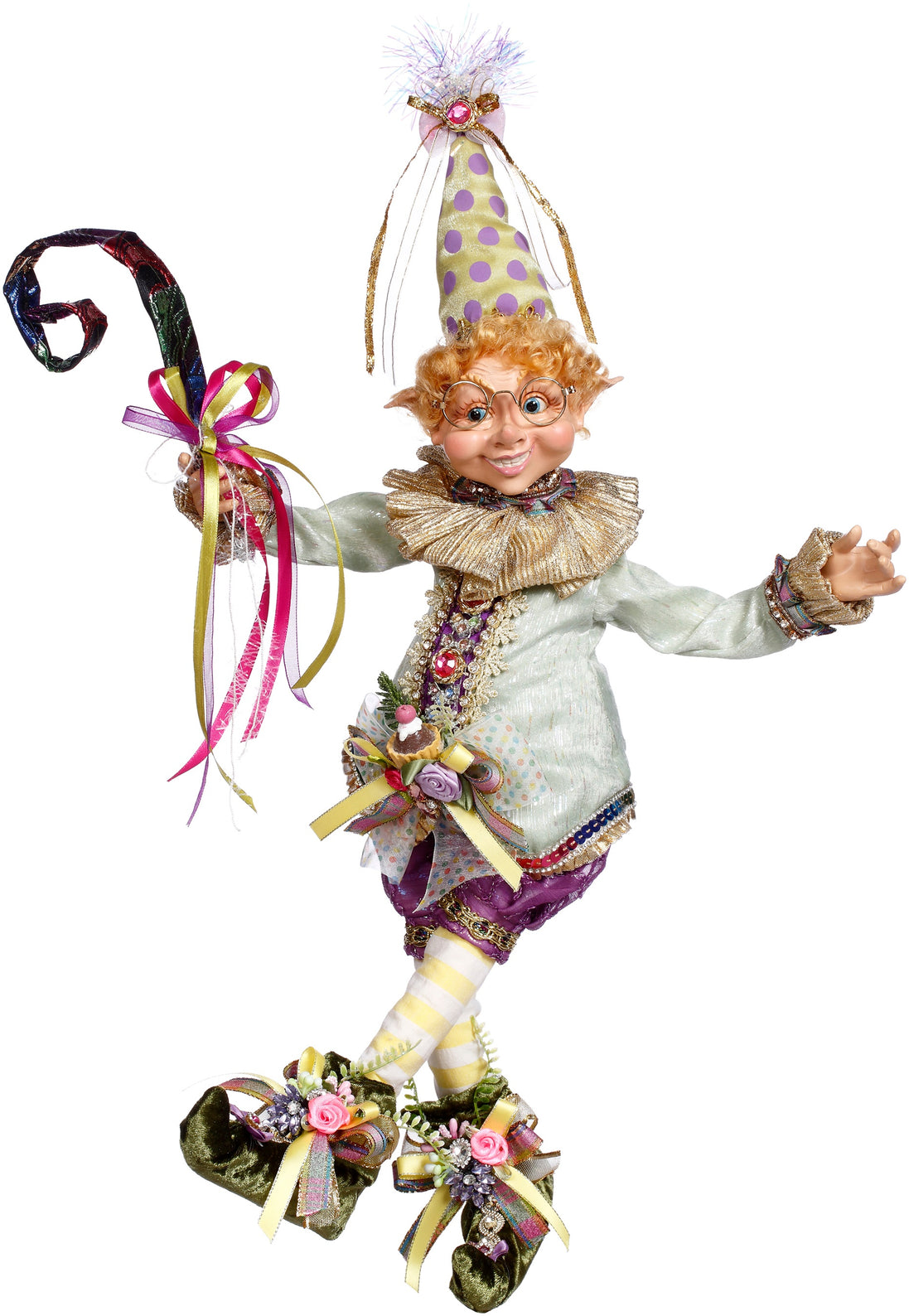 Elf zi de naștere albastru/verde/mov 46cm