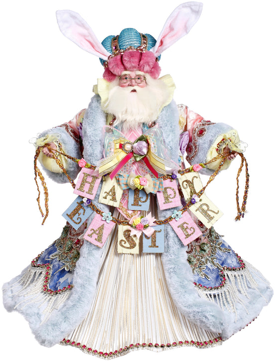 Moș de Paște albastru/roz/galben 56cm