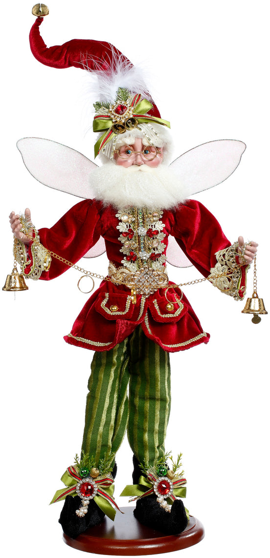 Figurină decorativă Santa Fairy pe bază, burgundy-auriu, 53,5 cm