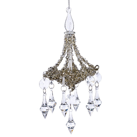 Glob de sticla fig candelabru 23cm șampanie/transparent