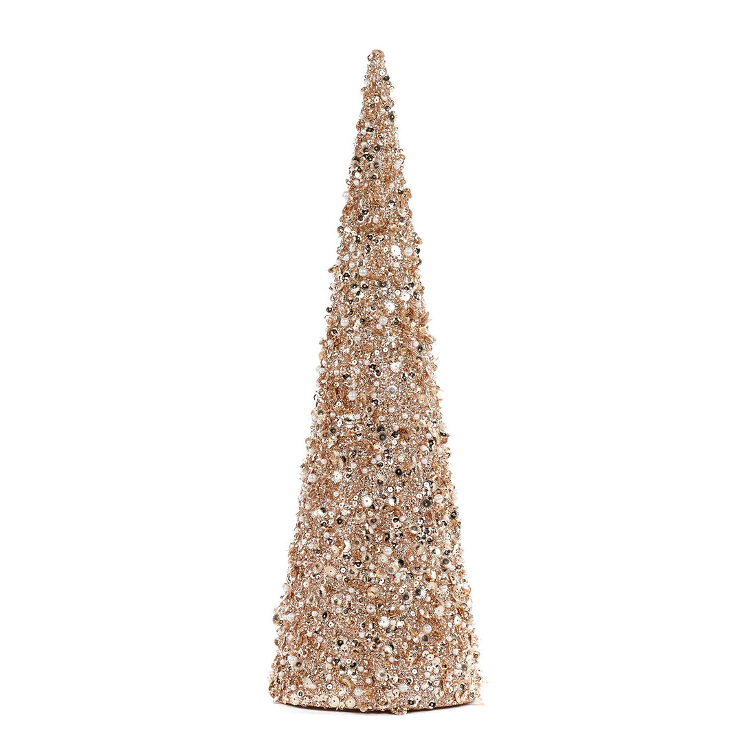 Bradut con decorativ cu paiete si perle auriu 43cm
