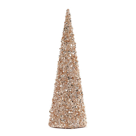 Bradut con decorativ cu paiete si perle auriu 43cm