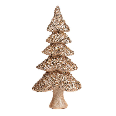 Decoratiune Bradulet auriu/roze cu paiete 43.5cm
