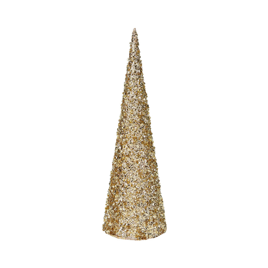 Bradut con decorativ cu paiete auriu 45 cm