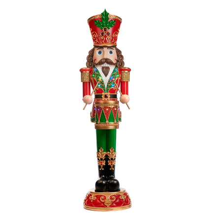 Spărgător de nuci decorativ luminos pe suport, alb/auriu, 145.5cm