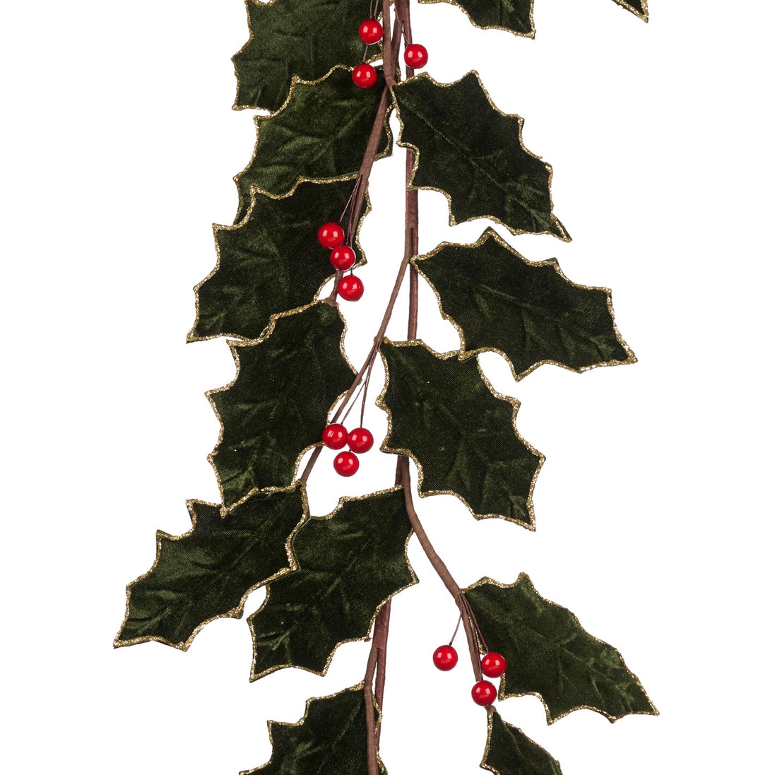 Ghirlanda cu frunze de mahonia si berry, verde/roșu 180cm