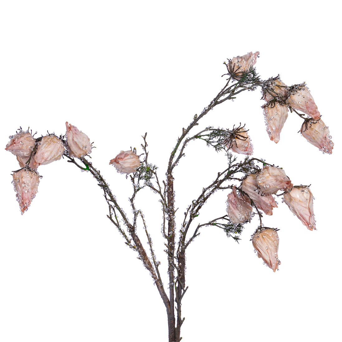 Ramură decorativă crem cu muguri, crem, 118cm