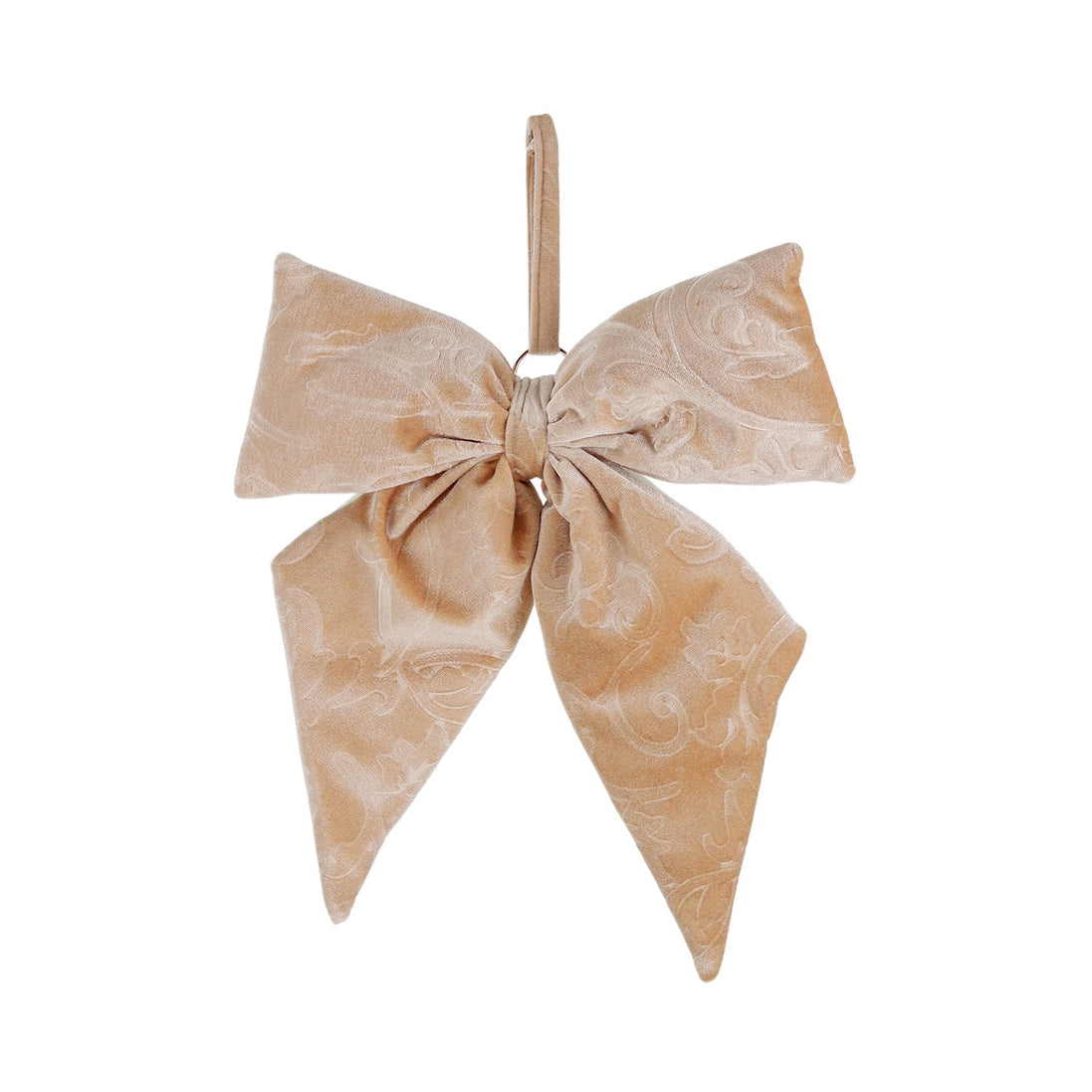 Fundiță decorativă cu frunze, crem, 30cm