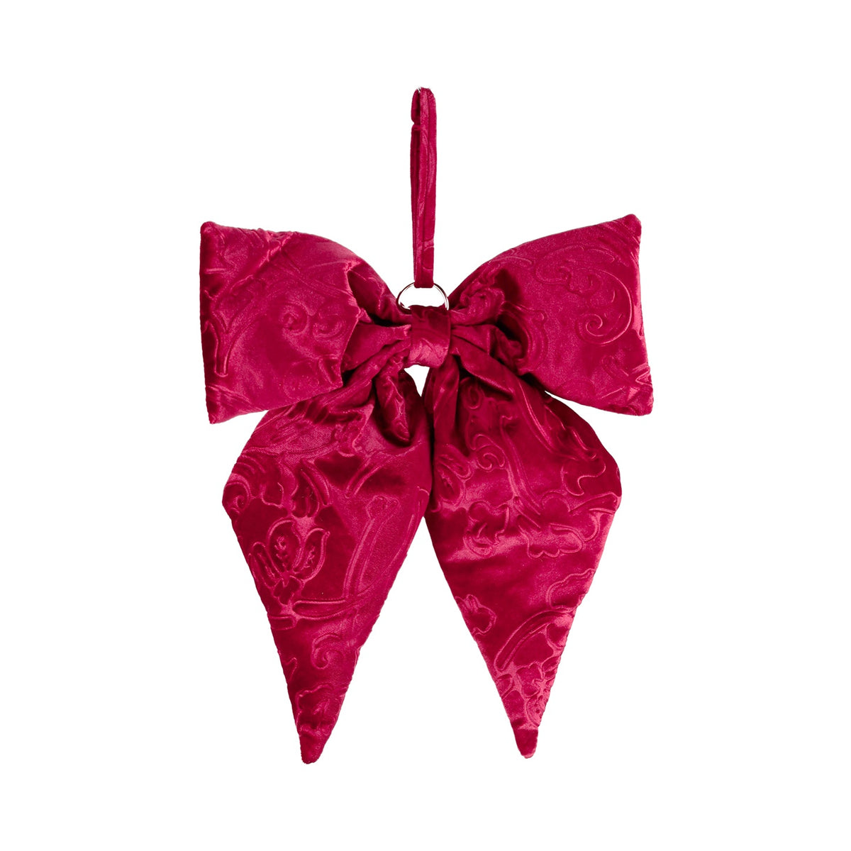 Fundiță decorativă cu frunze, burgundy, 30cm