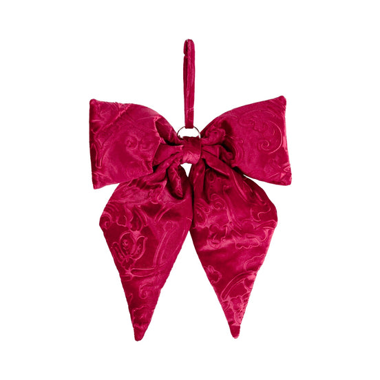 Fundiță decorativă cu frunze, burgundy, 30cm