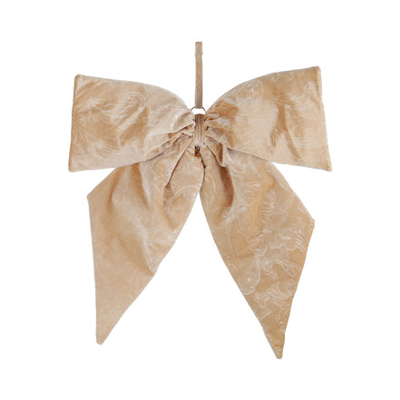 Fundiță decorativă cu frunze, crem, 50cm