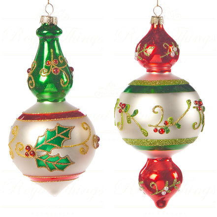 Set 2 globuri cu Vasc , rosu verde , 16cm