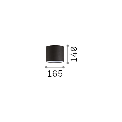 Abajur cilindric Set Up D16 H14, taupe – desen tehnic cu dimensiuni