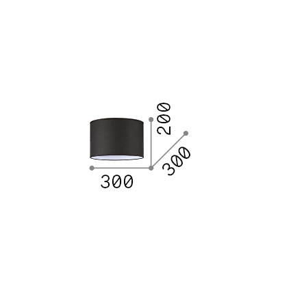 Abajur cilindric Set Up D30 H20, negru – desen tehnic cu dimensiuni