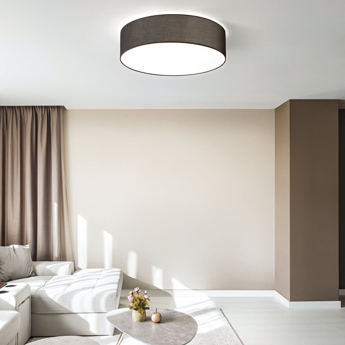 Abajur cilindric Set Up D45 H14, negru – ambient
