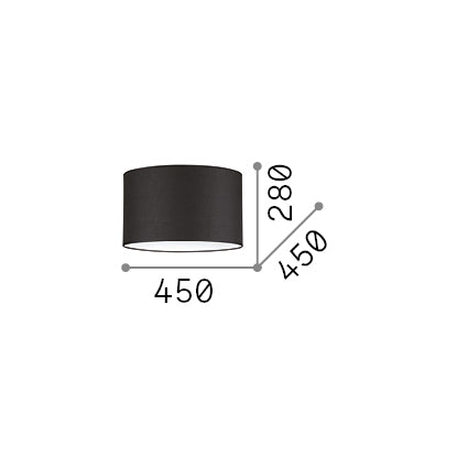 Abajur cilindric Set Up D45 H28, taupe – desen tehnic cu dimensiuni