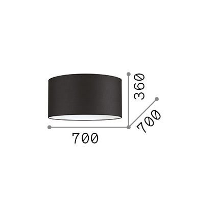 Abajur cilindric Set Up D70 H36, taupe – desen tehnic cu dimensiuni