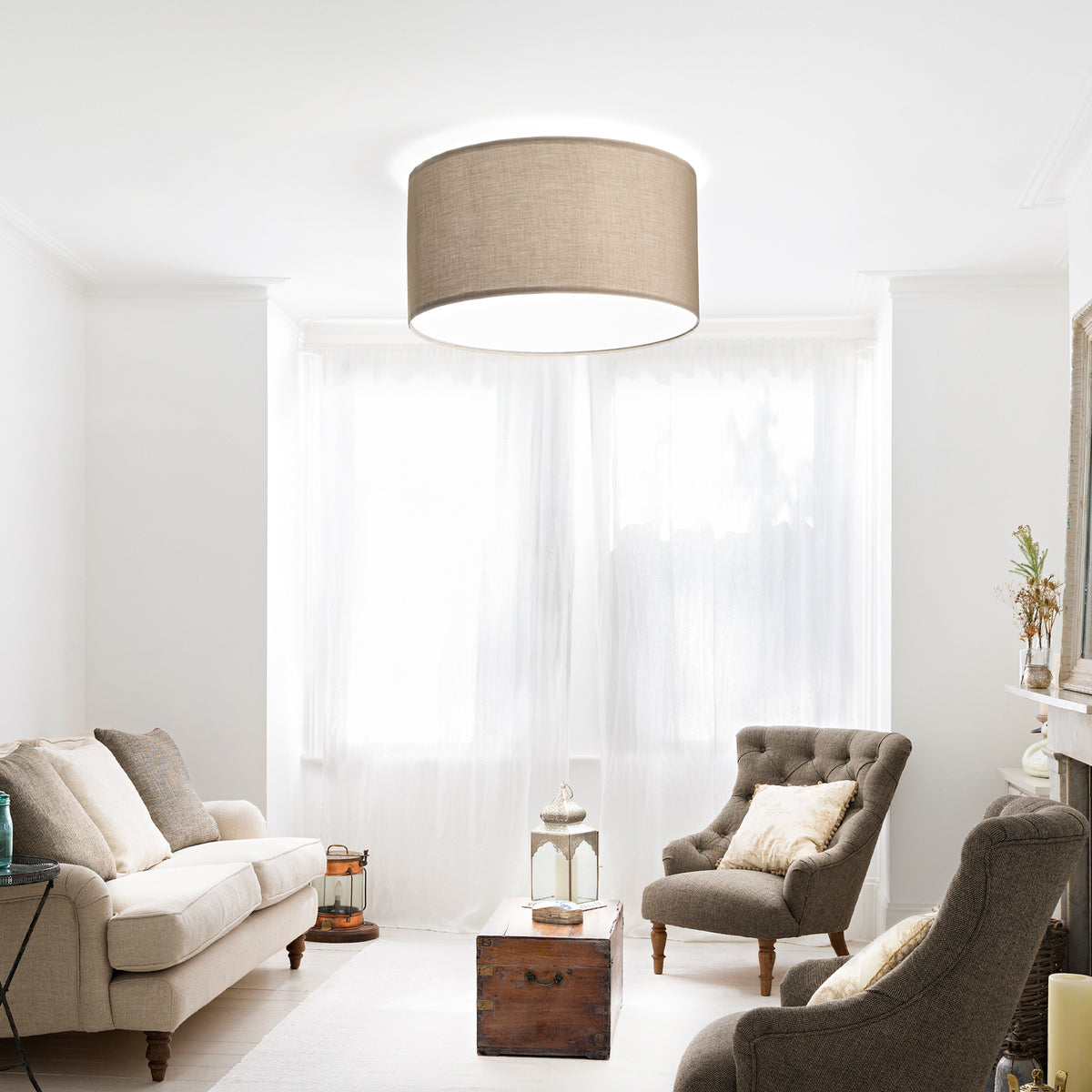 Abajur cilindric Set Up D70 H36, taupe – ambient