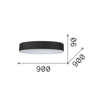Abajur cilindric Set Up D90 H09, taupe – desen tehnic cu dimensiuni