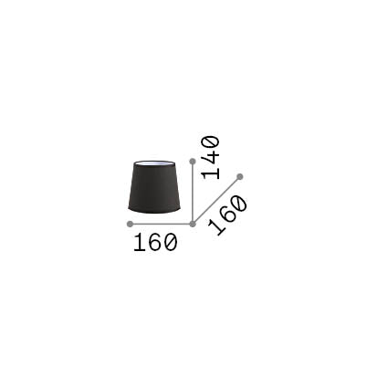 Abajur conic Set Up D16 H14, negru – desen tehnic cu dimensiuni