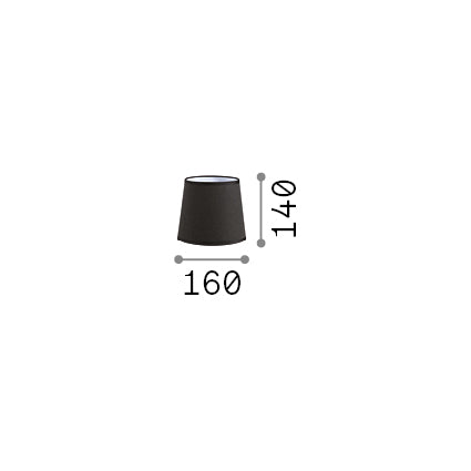 Abajur conic Set Up D16 H14, taupe – desen tehnic cu dimensiuni