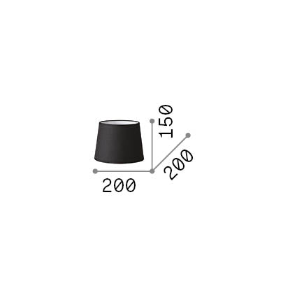 Abajur conic Set Up D20 H15, negru – desen tehnic cu dimensiuni
