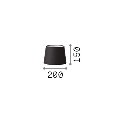 Abajur conic Set Up D20 H15, taupe – desen tehnic cu dimensiuni