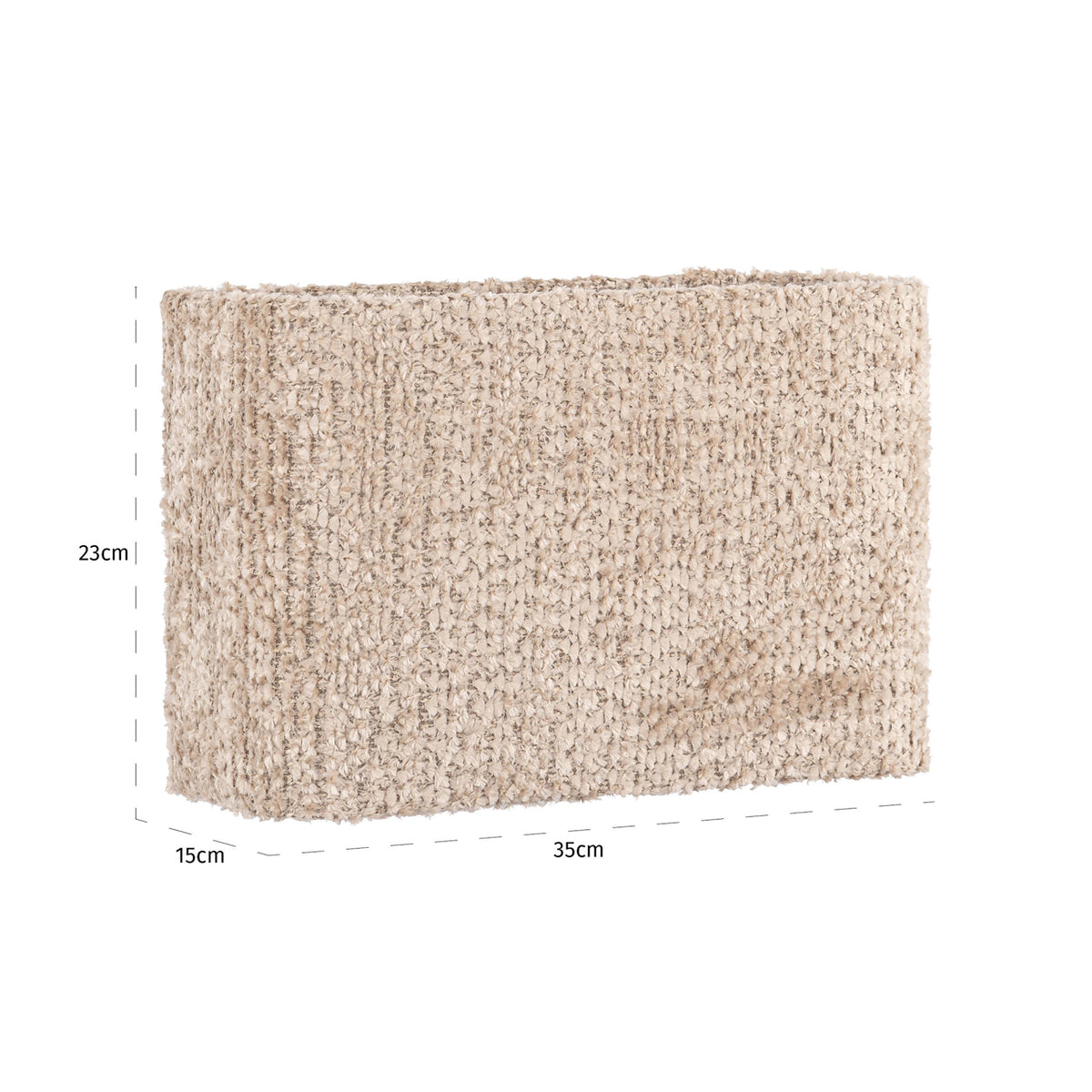 Abajur Emily, lovely bej, L. 15 x l. 35 x Î. 23 cm – desen tehnic cu dimensiuni