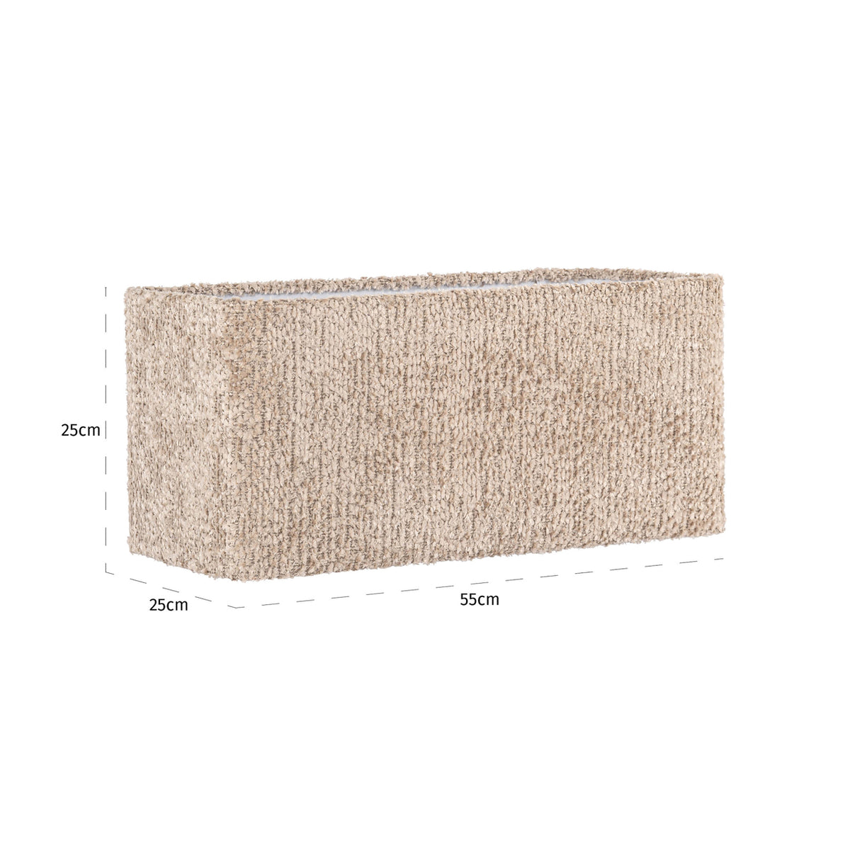 Abajur Emily, lovely bej, L. 25 x l. 55 x Î. 25 cm – desen tehnic cu dimensiuni