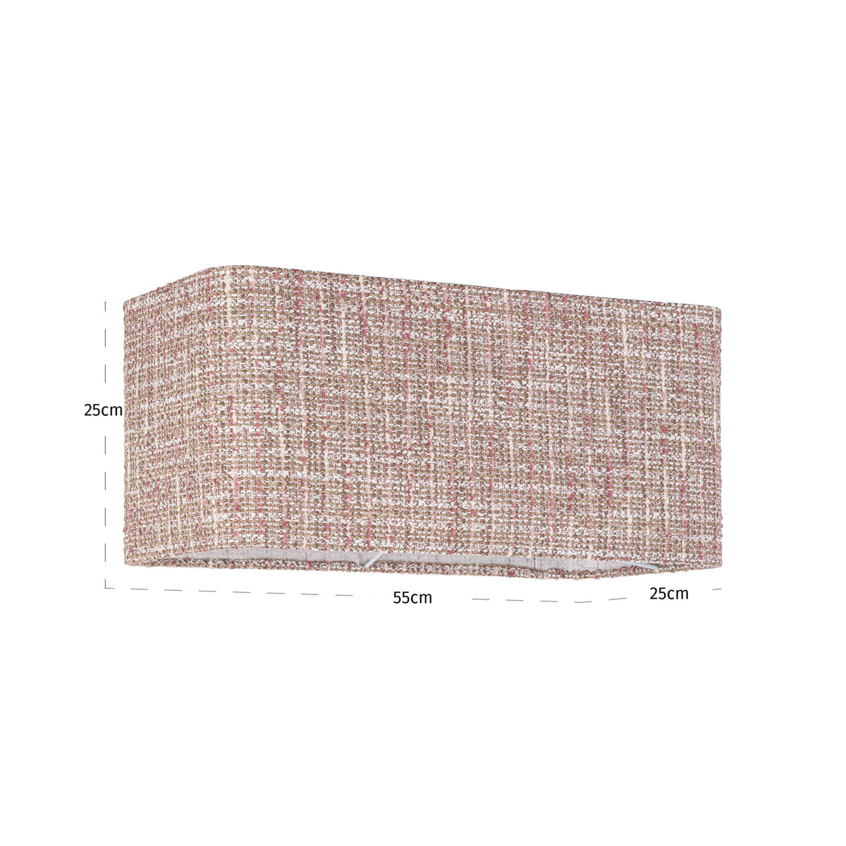 Abajur Live, trendy rose, dreptunghiular, mare – desen tehnic cu dimensiuni