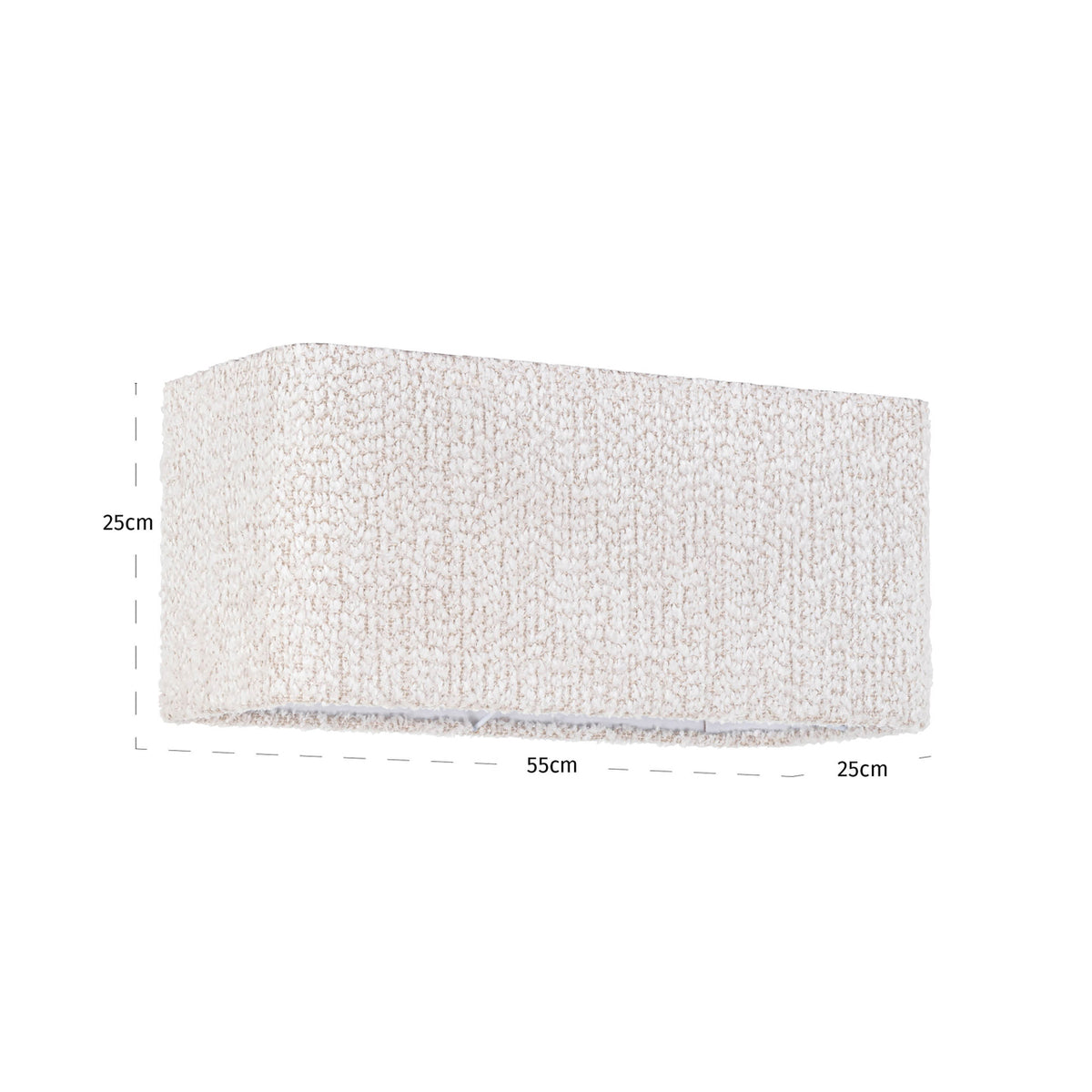 Abajur Marly, lovely crem, dreptunghiular, mare – desen tehnic cu dimensiuni