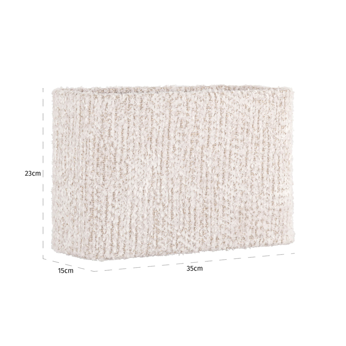 Abajur Marly, lovely crem, dreptunghiular, mic – desen tehnic cu dimensiuni