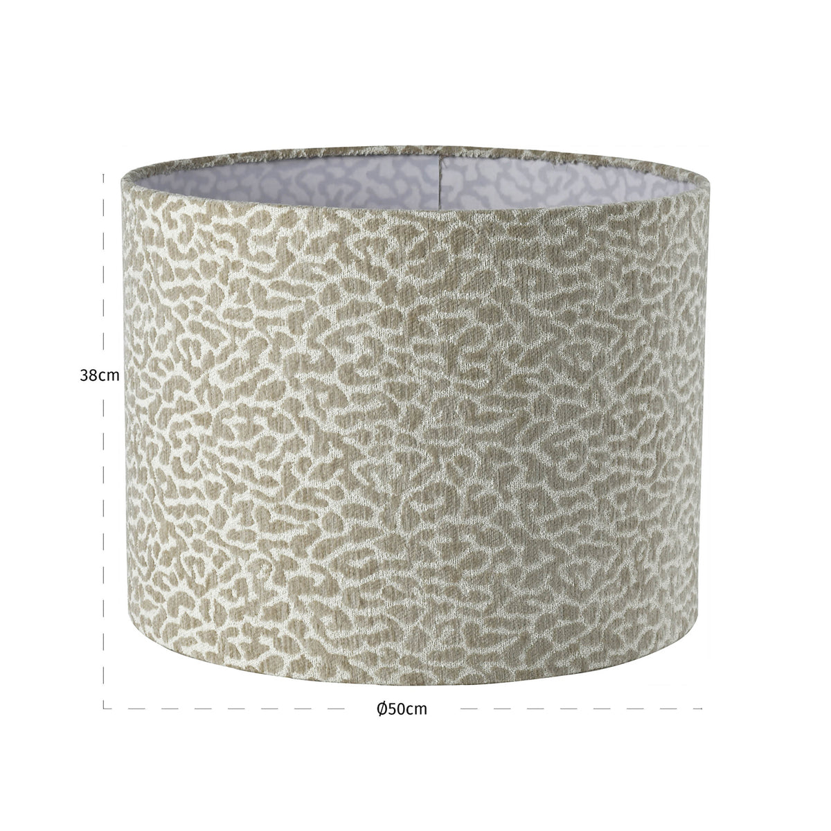 Abajur Zena, leopard bej, Ø 50 cm – desen tehnic cu dimensiuni