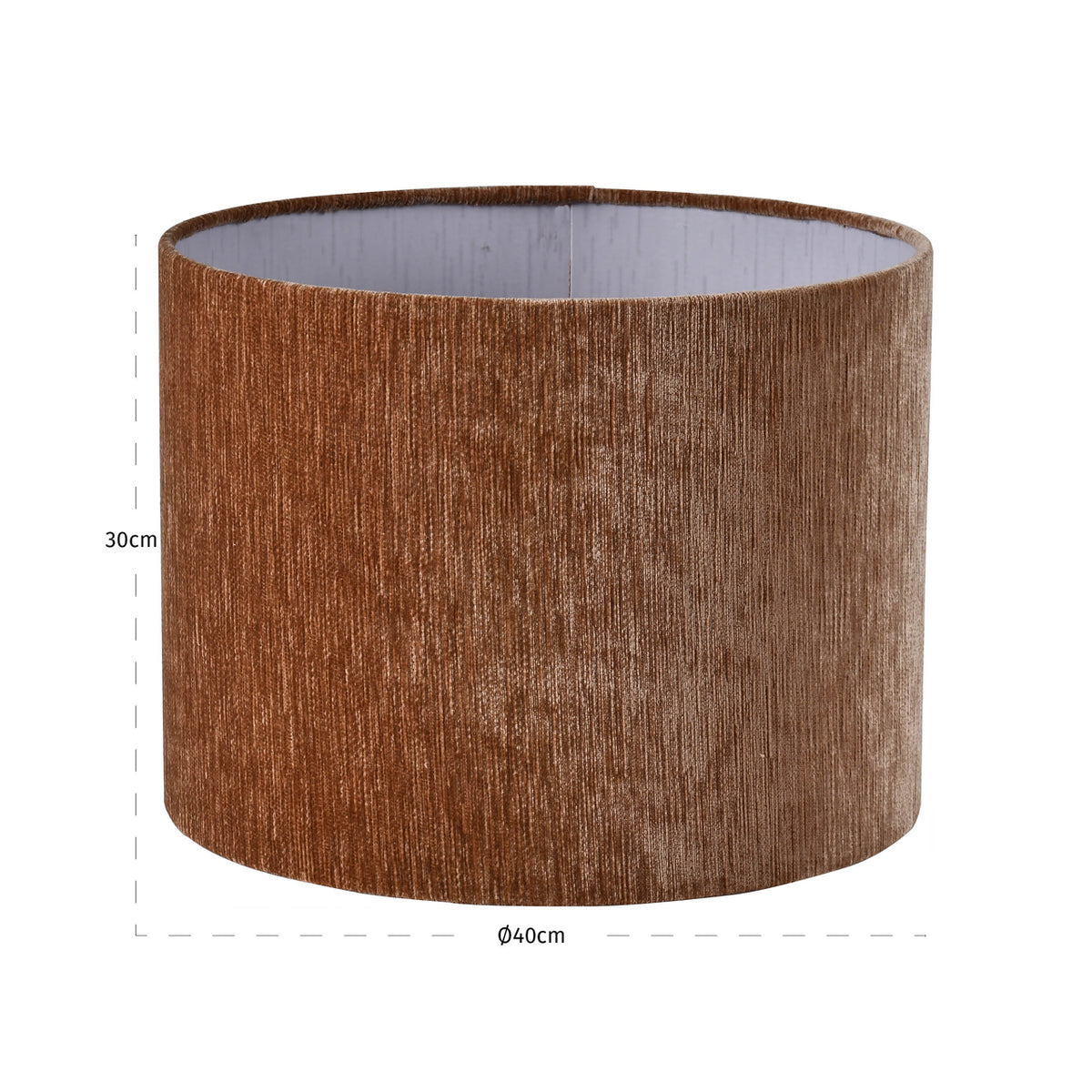 Abajur Ziba, Be straight mocha mousse, Ø 40 cm – desen tehnic cu dimensiuni