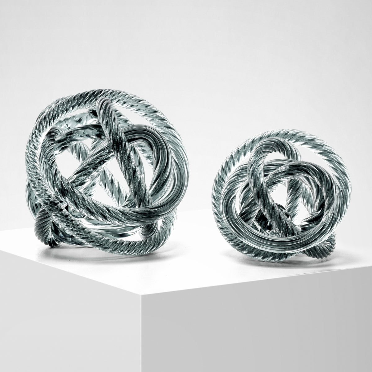 Accesoriu de birou Dominico L, sticlă gri-albastru