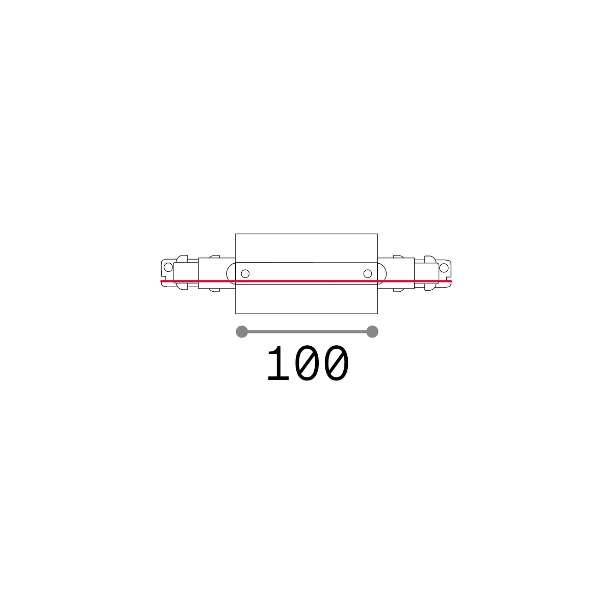 Alimentare centrală trifazată Link cu ramă 1-10V/DALI, alb – desen tehnic cu dimensiuni