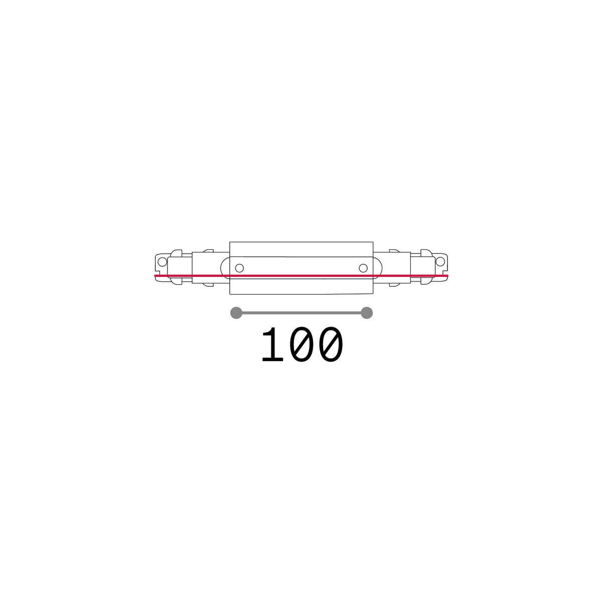 Alimentare centrală trifazată Link fără ramă 1-10V/DALI, negru – desen tehnic cu dimensiuni