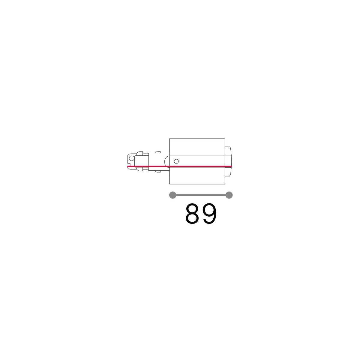 Alimentare de capăt dreapta trifazată Link cu ramă 1-10V/DALI, negru – desen tehnic cu dimensiuni