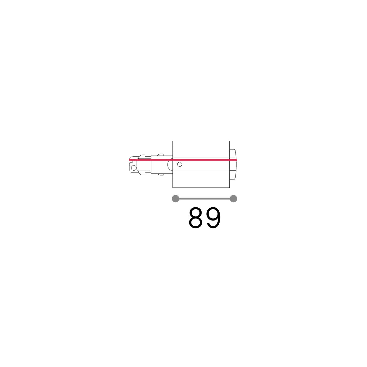 Alimentare de capăt stânga trifazată Link cu ramă 1-10V/DALI, alb – desen tehnic cu dimensiuni
