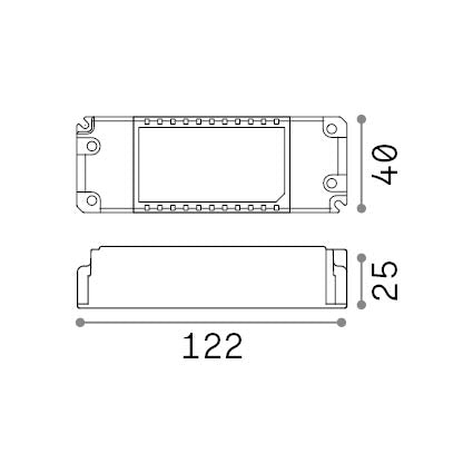 Alimentator Bento 1-10V 12W 250mA – desen tehnic cu dimensiuni
