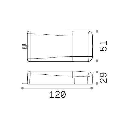 Alimentator Bento DALI/Push 20W 350mA – desen tehnic cu dimensiuni