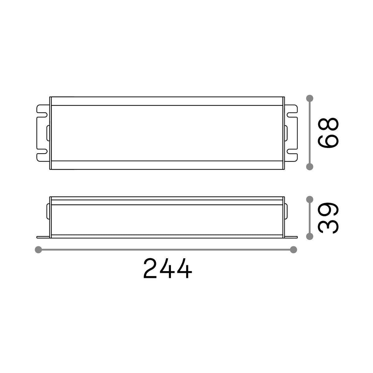 Alimentator extern Ego Stick 240W 48Vdc – desen tehnic cu dimensiuni