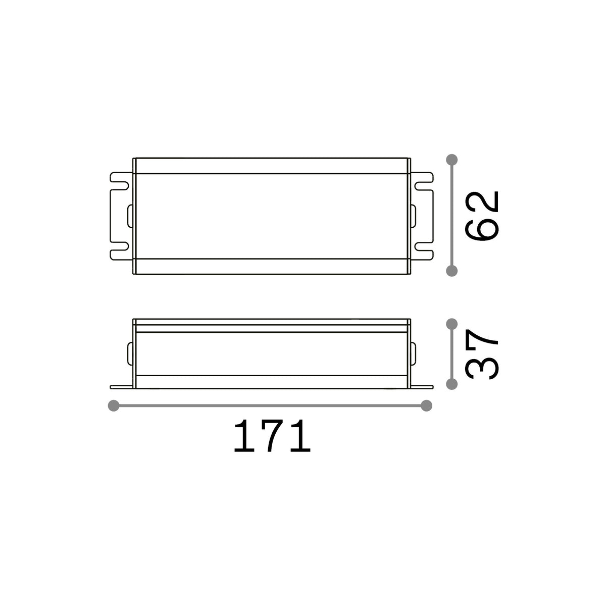 Alimentator extern Ego Stick 75W 48Vdc – desen tehnic cu dimensiuni