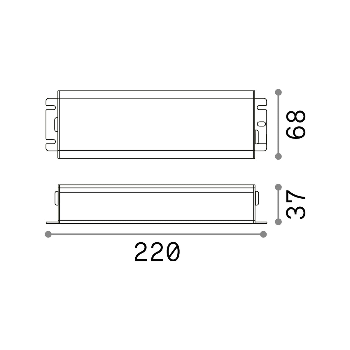 Alimentator extern Ego Stick 96W 48Vdc – desen tehnic cu dimensiuni