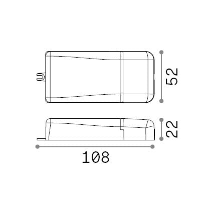 Alimentator Fly D35 DALI 20W 500mA – desen tehnic cu dimensiuni