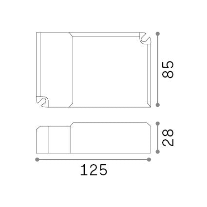 Alimentator Fly D60 DALI/Push 60W 1400mA – desen tehnic cu dimensiuni
