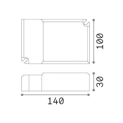Alimentator Fly D90 DALI/Push 100W 1400mA – desen tehnic cu dimensiuni