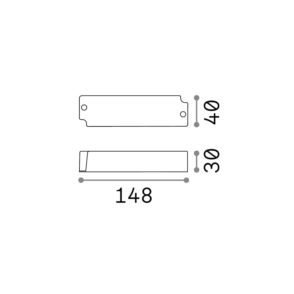 Alimentator IP66 On-Off 40W 24Vdc – desen tehnic cu dimensiuni